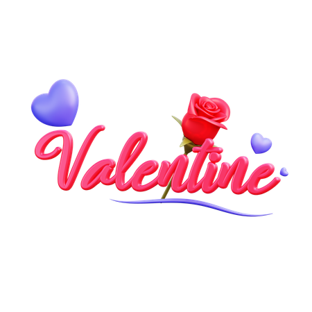 Texte de la Saint-Valentin  3D Illustration