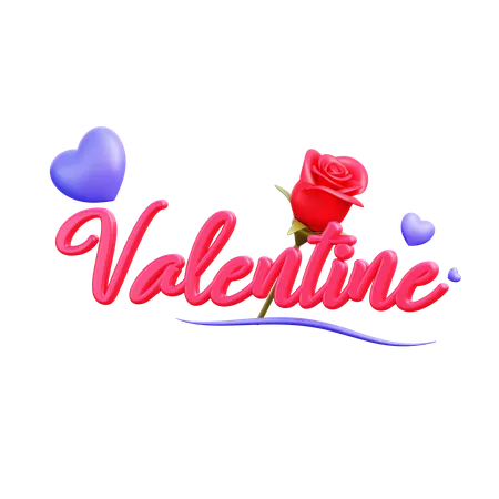 Texte de la Saint-Valentin  3D Illustration