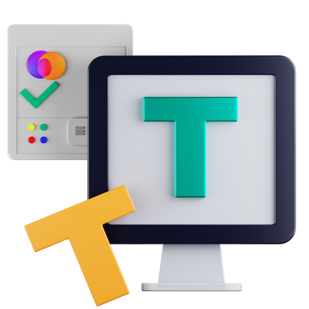 Textfarbe  3D Icon