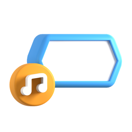 Textfeld mit Musiknote  3D Icon