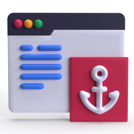 Texto âncora  3D Icon
