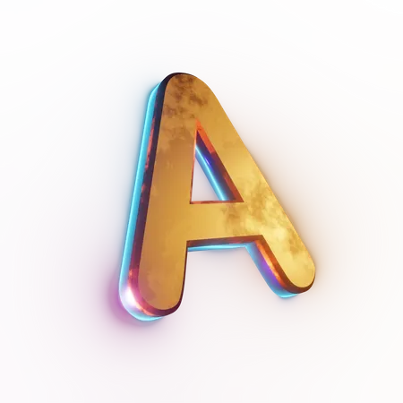Texto de efeito de letra 'A' maiúscula  3D Icon