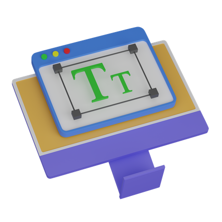 Texto de computador  3D Icon