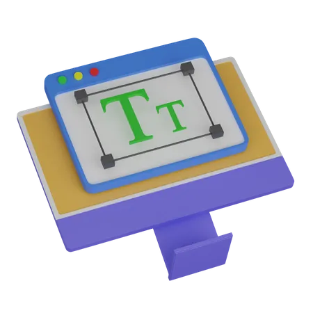 Texto de computador  3D Icon