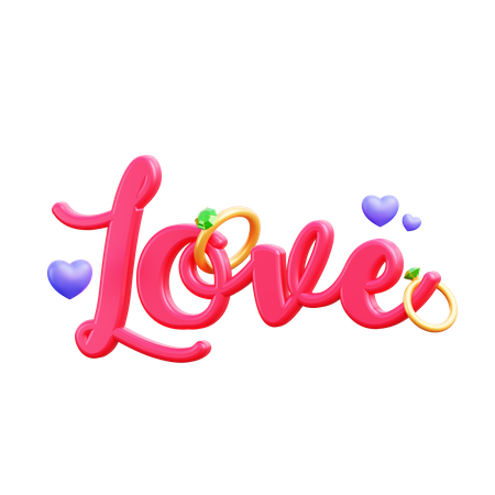 Texto de amor  3D Illustration