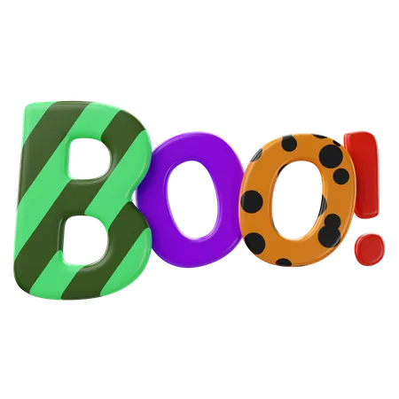 Renderizacao 3 D Do Texto De Halloween Boo Icone 3D Icon