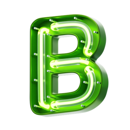 Texto de neón con forma de letra b  3D Icon