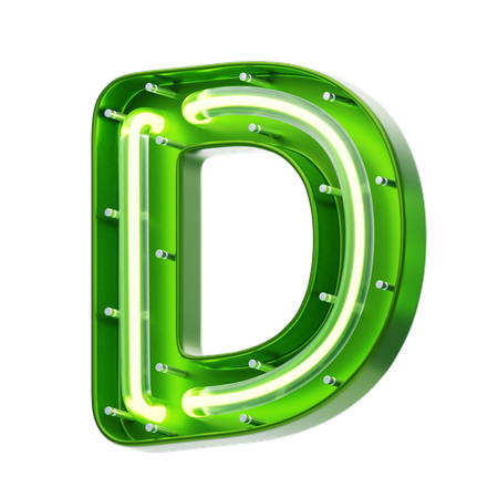Texto de neón con forma de letra d  3D Icon