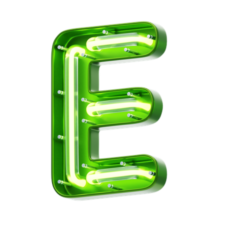 Texto de neón con forma de letra e  3D Icon