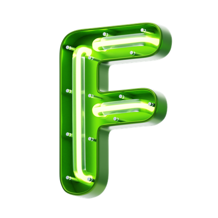 Texto de neón con forma de letra f  3D Icon