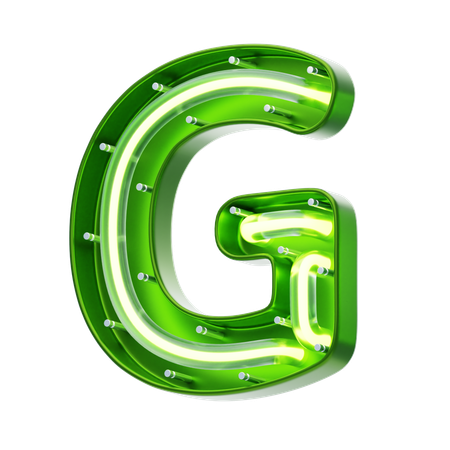 Texto de neón con forma de letra g  3D Icon