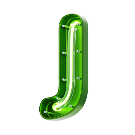 Texto de neón con forma de letra j  3D Icon