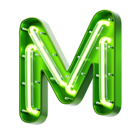 Texto de neón con forma de letra m  3D Icon