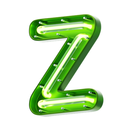 Texto de neón con forma de letra z  3D Icon