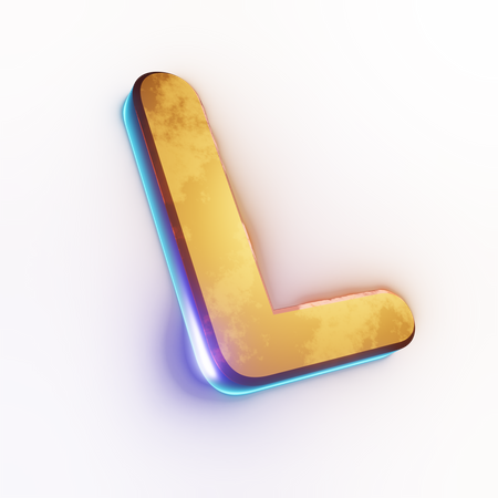 Texto con efecto de letra 'L' mayúscula  3D Icon