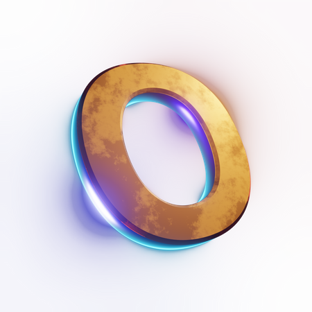 Texto con efecto de letra 'O' mayúscula  3D Icon