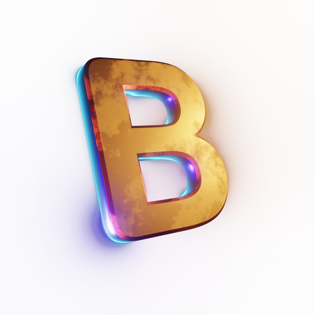 Texto de efeito de letra 'B' maiúscula  3D Icon