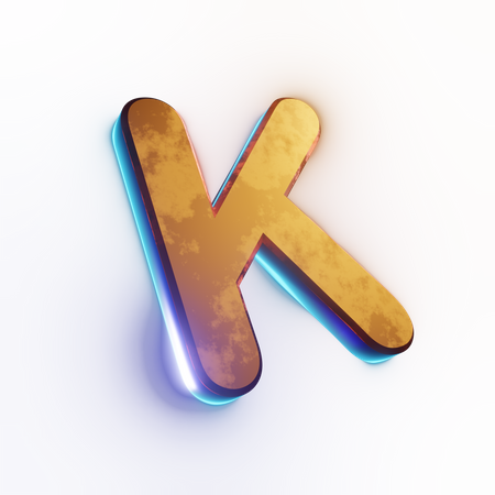 Texto de efeito de letra 'K' maiúscula  3D Icon