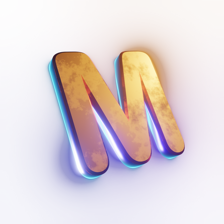 Texto com efeito de letra 'M' maiúscula  3D Icon