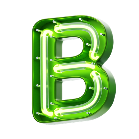 Texto neon em forma de letra b  3D Icon