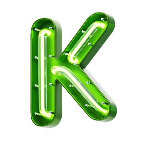 Texto neon em forma de letra k  3D Icon