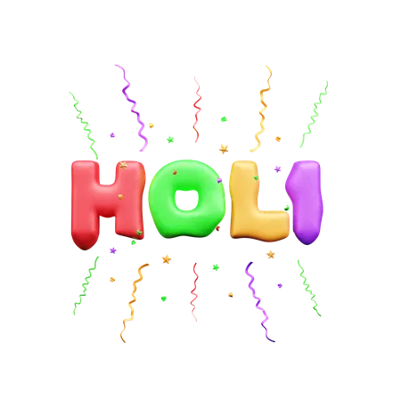 Feliz texto holi  3D Icon