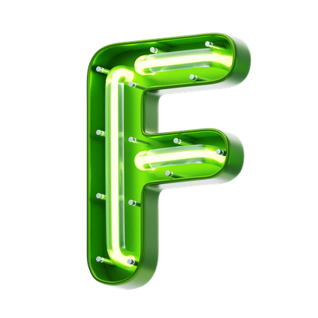 Texto neon em formato de letra f  3D Icon