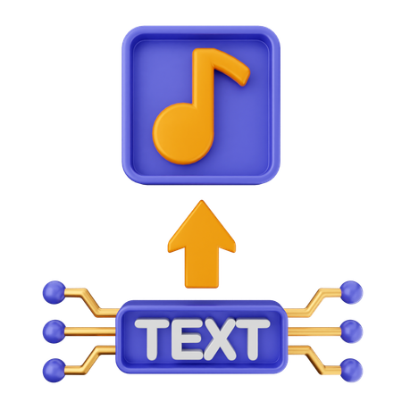 Texto para música ai  3D Icon