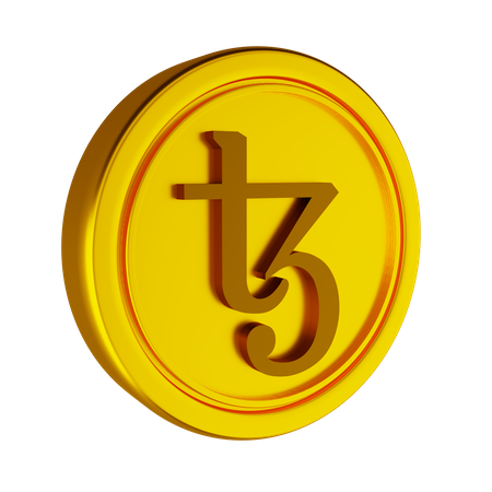 Moneda criptográfica tezos  3D Icon