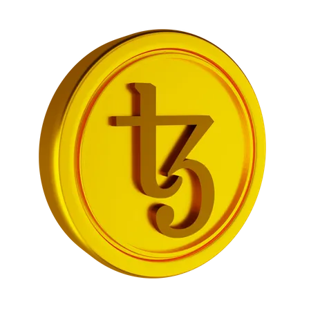 Moneda criptográfica tezos  3D Icon