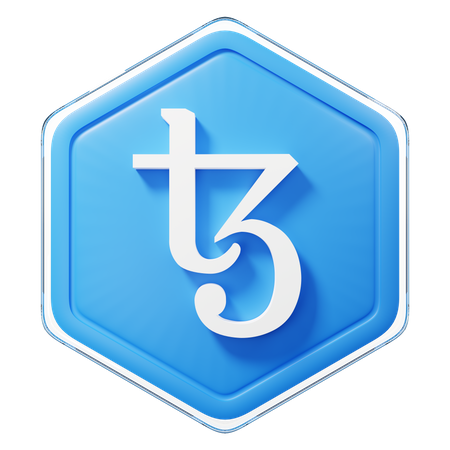 Tezos (XTZ) Badge  3D Illustration
