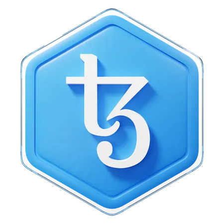 Tezos (XTZ) Badge  3D Illustration