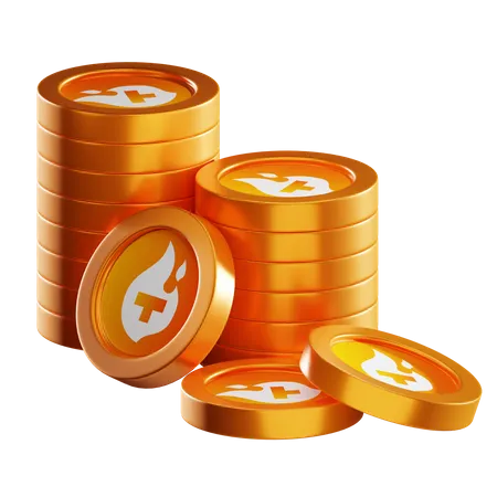 Tfuel Coin Stacks  3D Icon