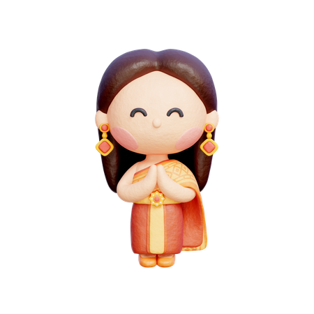 Thai Woman  3D Icon