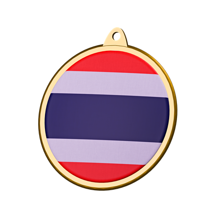 Thailand Flag Medal Badge  3D Icon