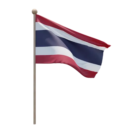 Thailand Flag Pole  3D Illustration