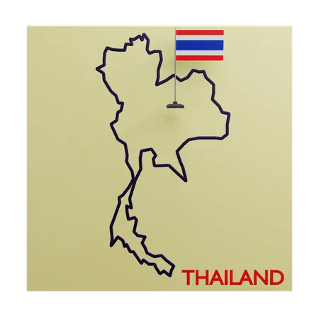 Thailand Map  3D Icon
