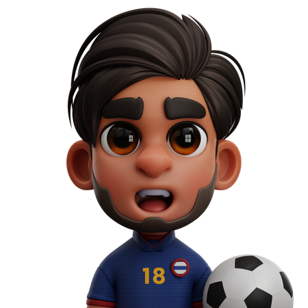 THAILAND PLAYER WITH BALL  3D Icon