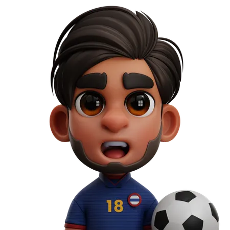 THAILAND PLAYER WITH BALL  3D Icon