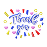 3ds of thank you sticker