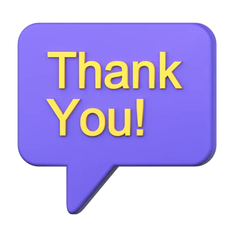 Thank You Message  3D Icon