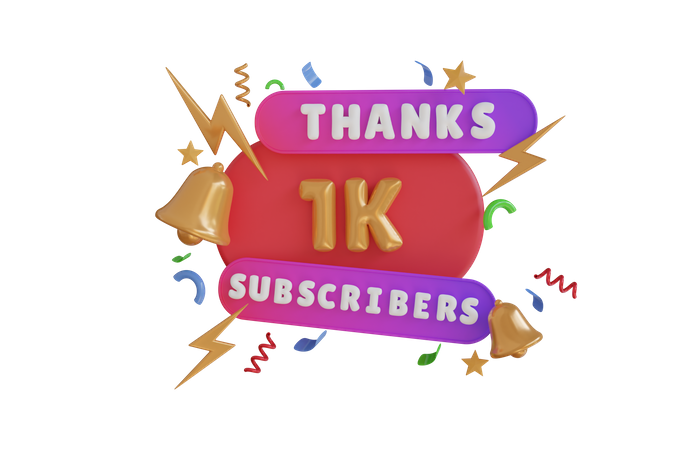 Thanks 1 K Subscribers  3D Icon