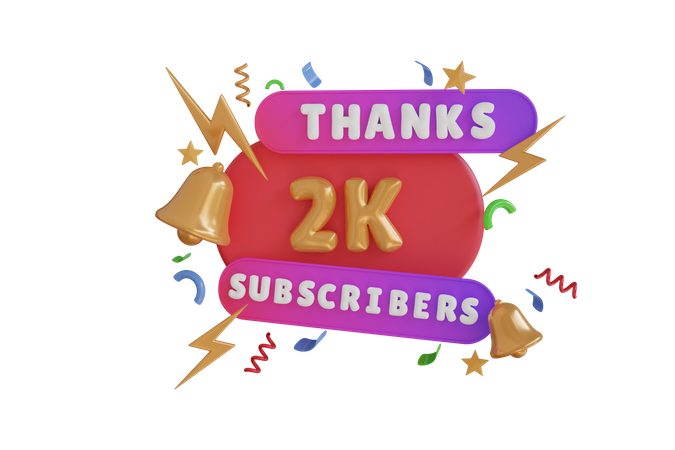 Thanks 2 K Subscribers  3D Icon
