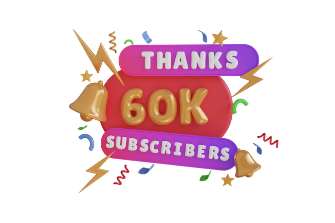 Thanks 60 K Subscribers  3D Icon