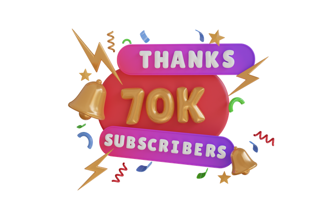 Thanks 70 K Subscribers  3D Icon