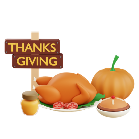 Thanks Giving Chicken  3D Icon