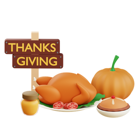 Thanks Giving Chicken 3D Icon
