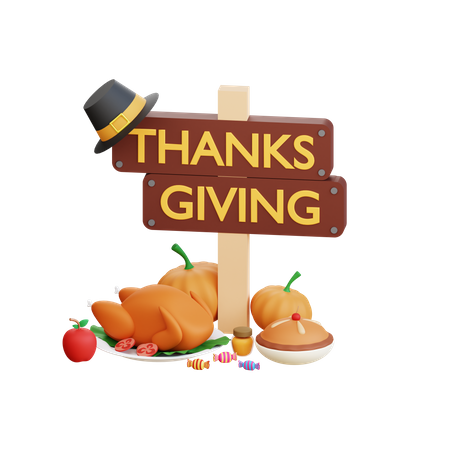 Thanksgiving Board 3D Icon