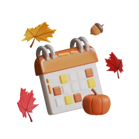 Thanksgiving Calendar  3D Icon