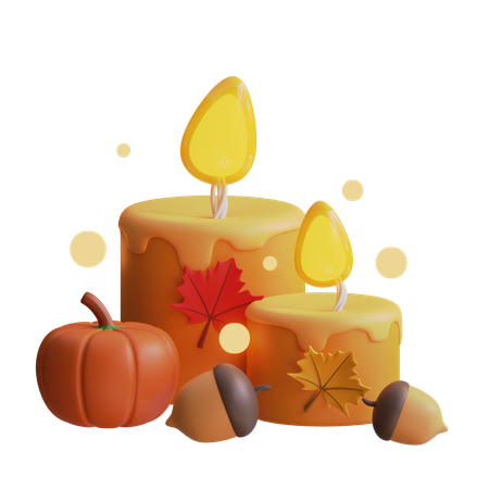 Thanksgiving Candle  3D Icon